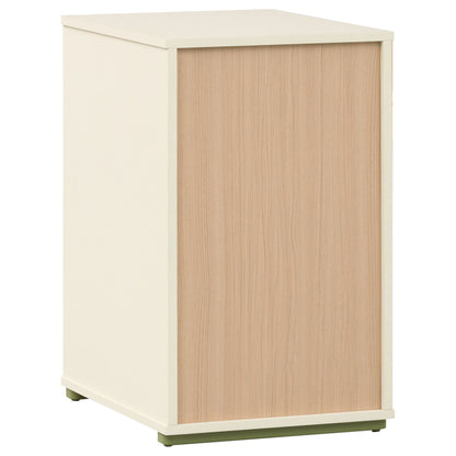 Evren 2-cubby Vertical Bookcase with Natural Interior Off White