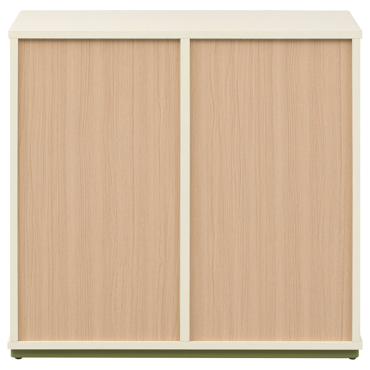 Evren 4-cubby Horizontal Bookcase with Natural Interior Off White