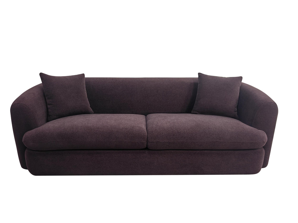 Delroy 3-Seat Stationary Sofa Aubergine Polyester Upholstery