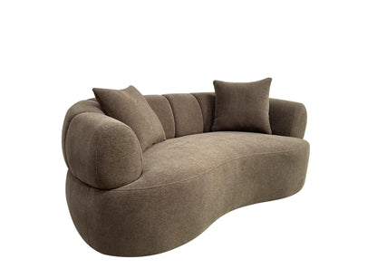 Casarin Fabric Channel-Back Loveseat Brown