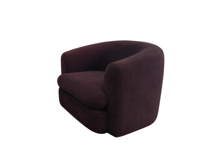 Delroy Stationary Accent Chair Aubergine Polyester Upholstery