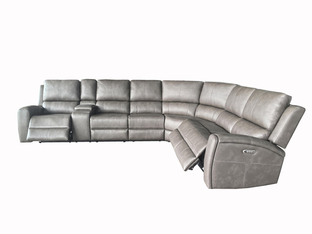 Brickston 4-piece Faux Leather Triple Power Reclining Sectional Charcoal