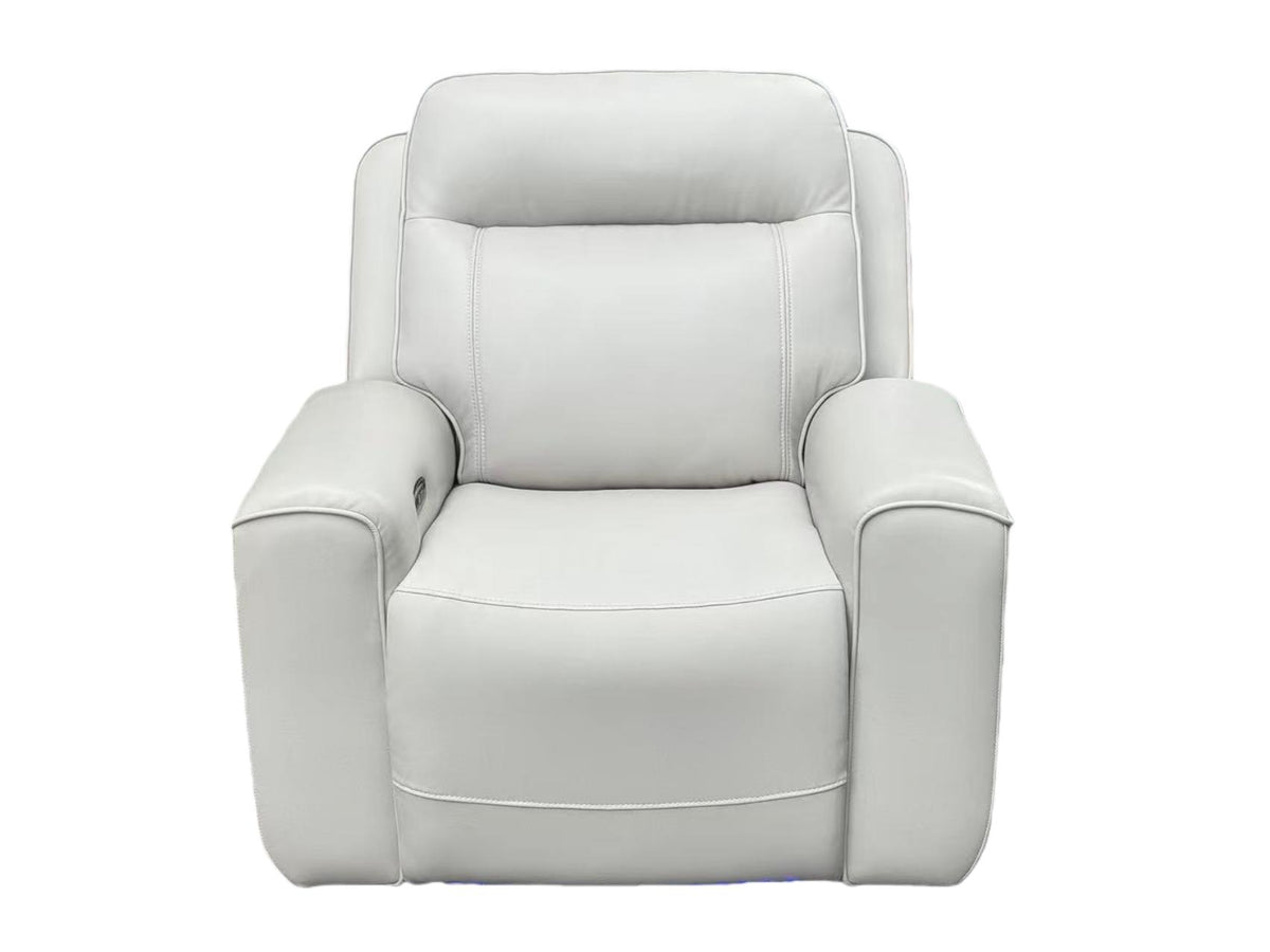 Rojas Dual Power Recliner with Cupholder Storage and LED Lighting Greige