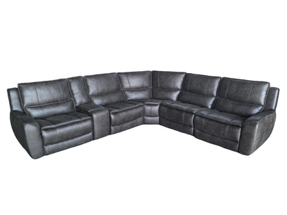 Marcell 6-Piece L-Shaped Power Reclining Sectional with Console Grey