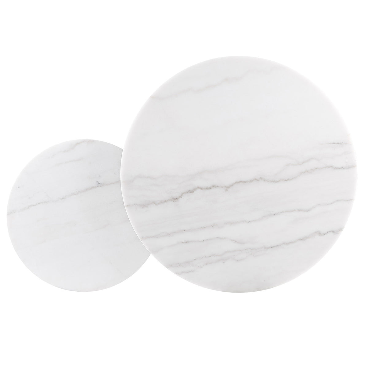 Lowe 2-Piece Round Marble Top Nesting Coffee Table Set Charcoal