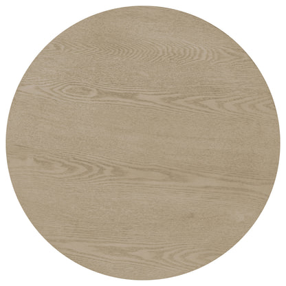 Strouse Contemporary Round End Table in Natural Oak
