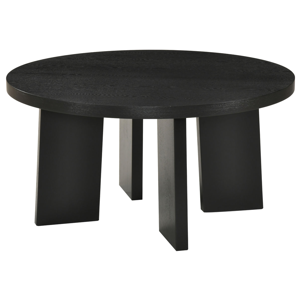 Strouse Contemporary Round Coffee Table in Black