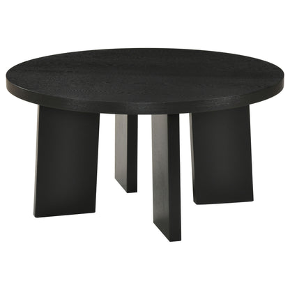 Strouse Contemporary Round Coffee Table in Black