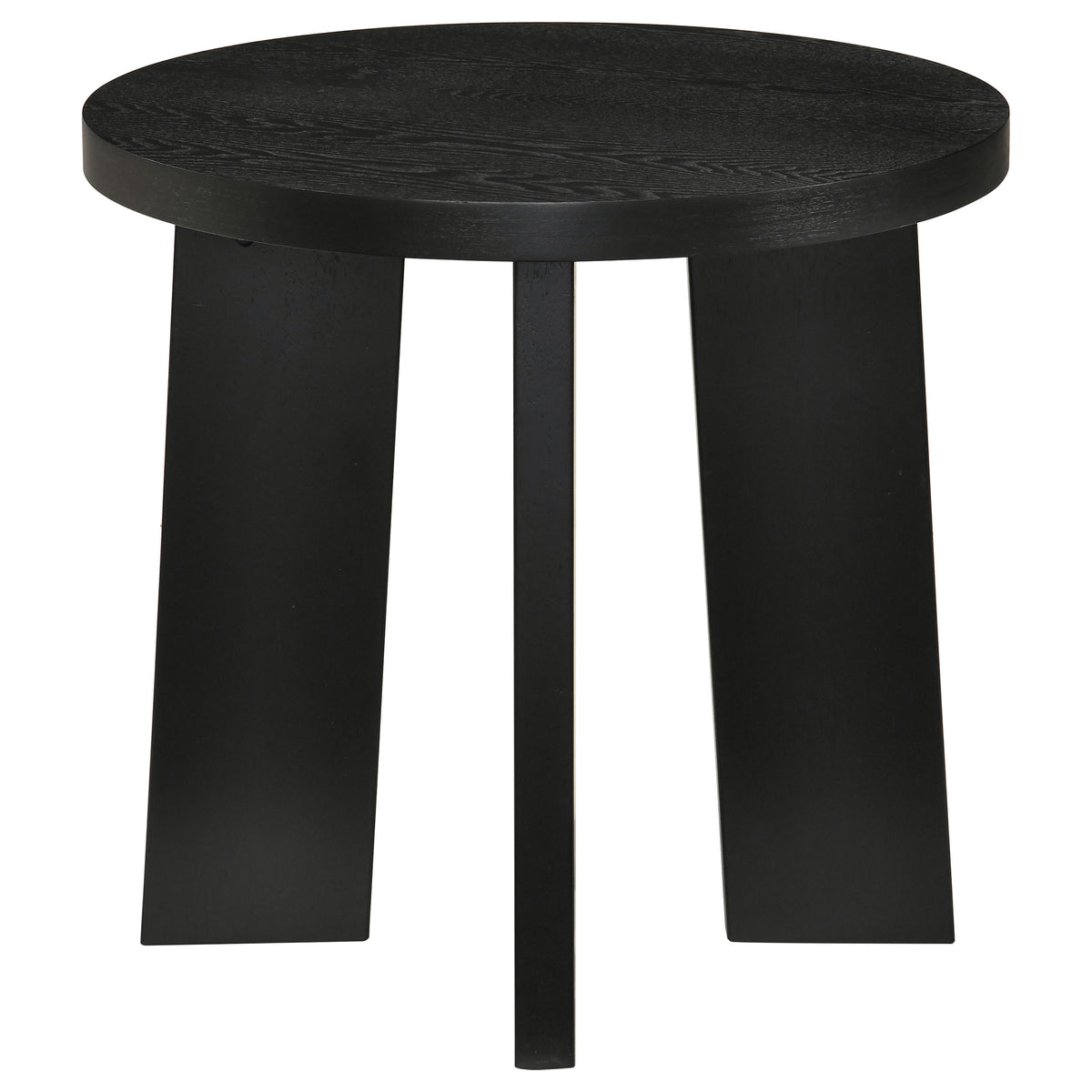 Strouse Contemporary Round End Table in Black