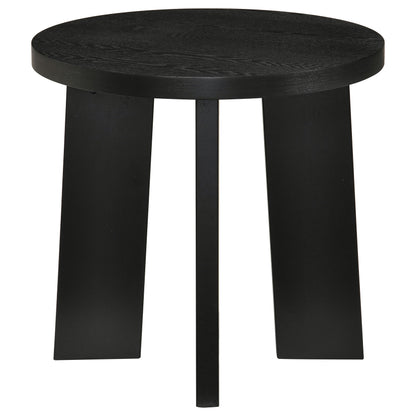 Strouse Contemporary Round End Table in Black