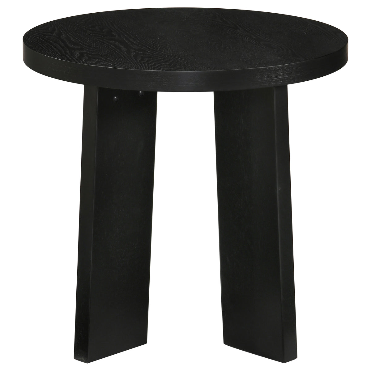 Strouse Contemporary Round End Table in Black