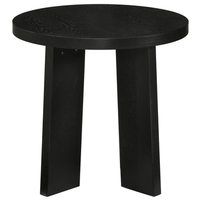 Strouse Contemporary Round End Table in Black
