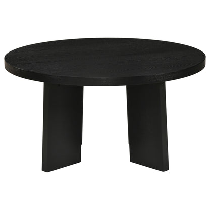 Strouse Contemporary Round Coffee Table in Black