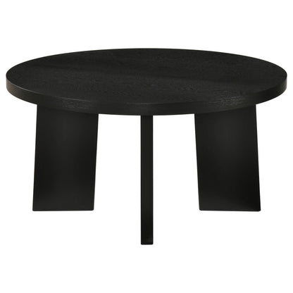 Strouse Contemporary Round Coffee Table in Black