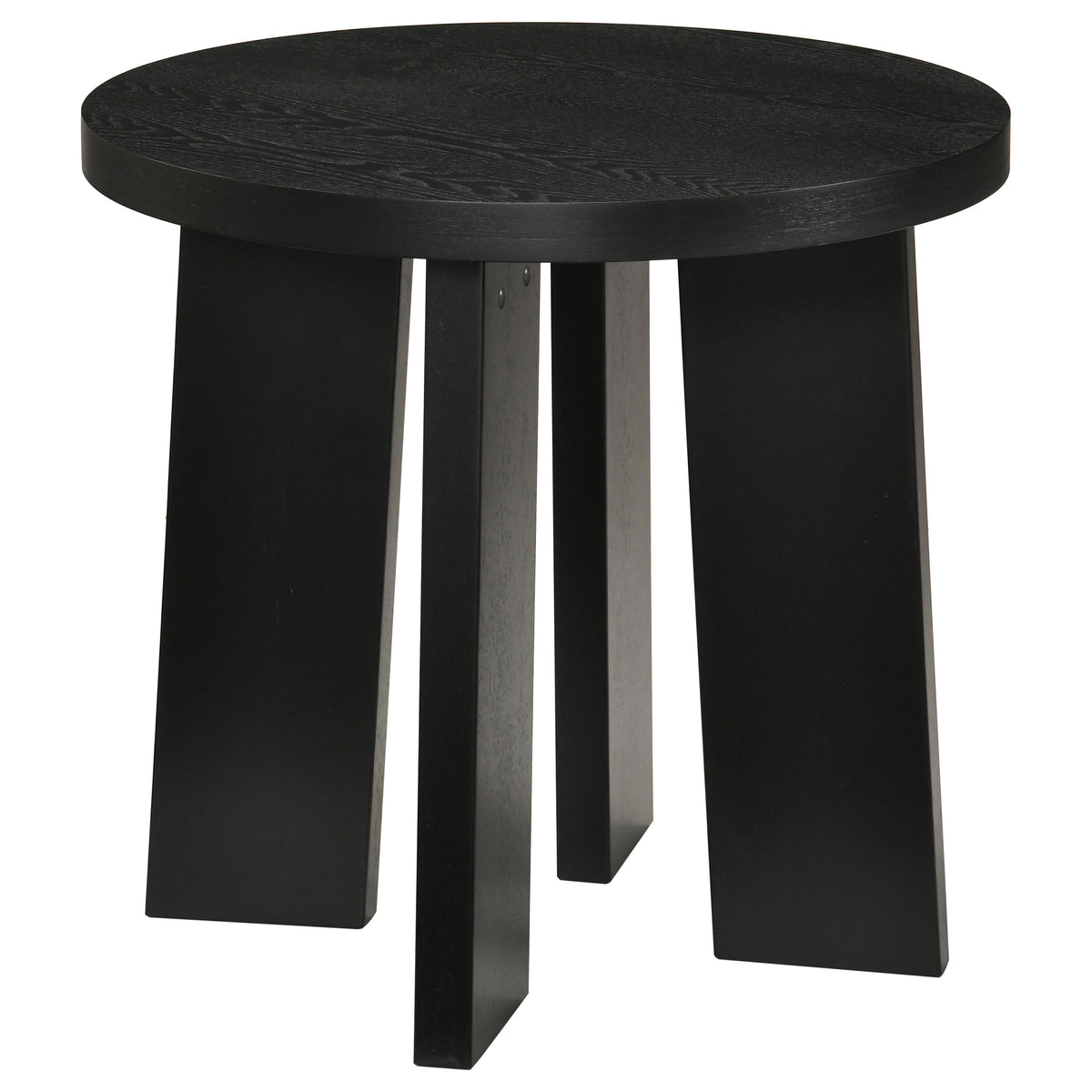 Strouse Contemporary Round End Table in Black