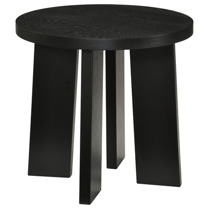 Strouse Contemporary Round End Table in Black