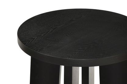 Strouse Contemporary Round End Table in Black