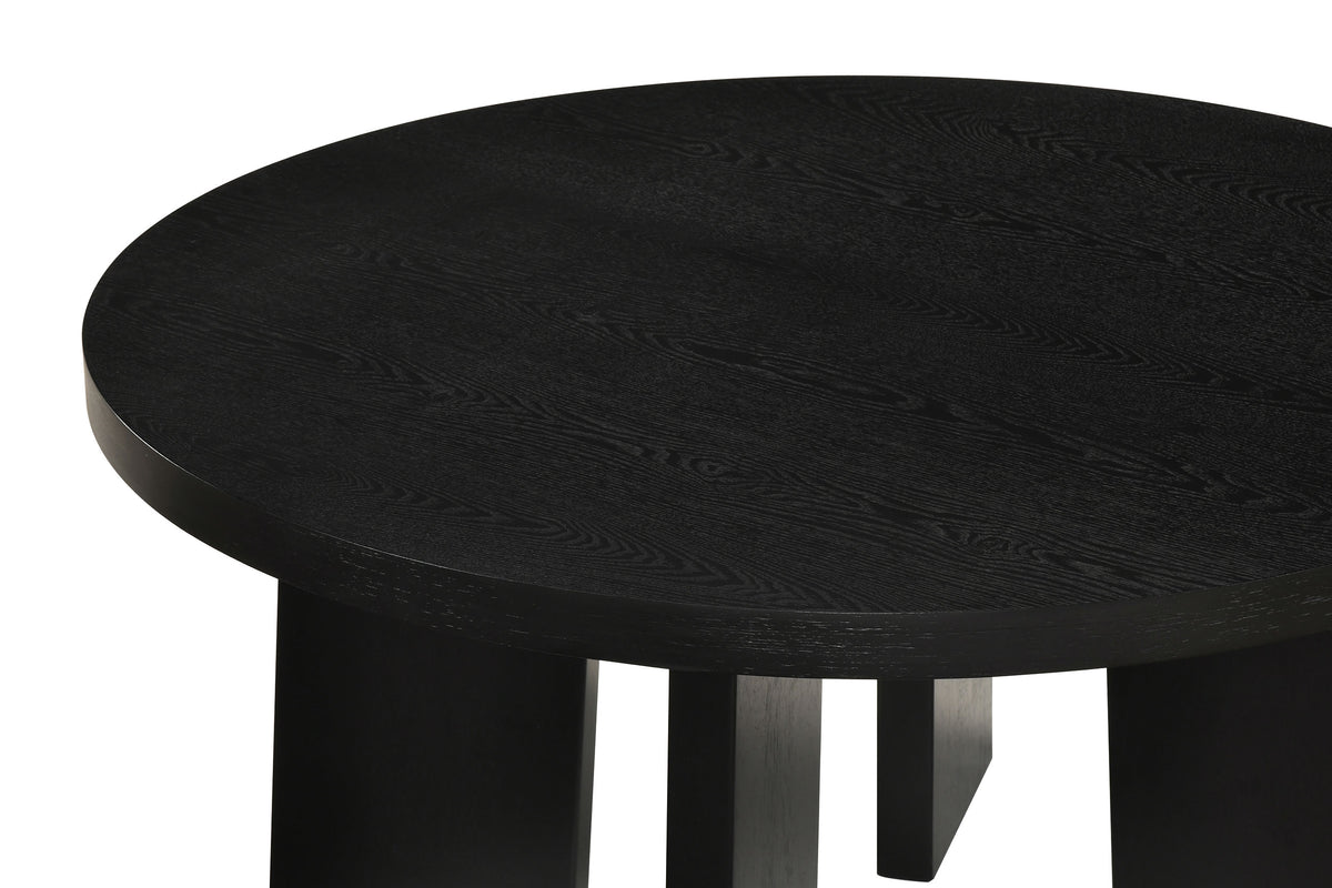 Strouse Contemporary Round Coffee Table in Black