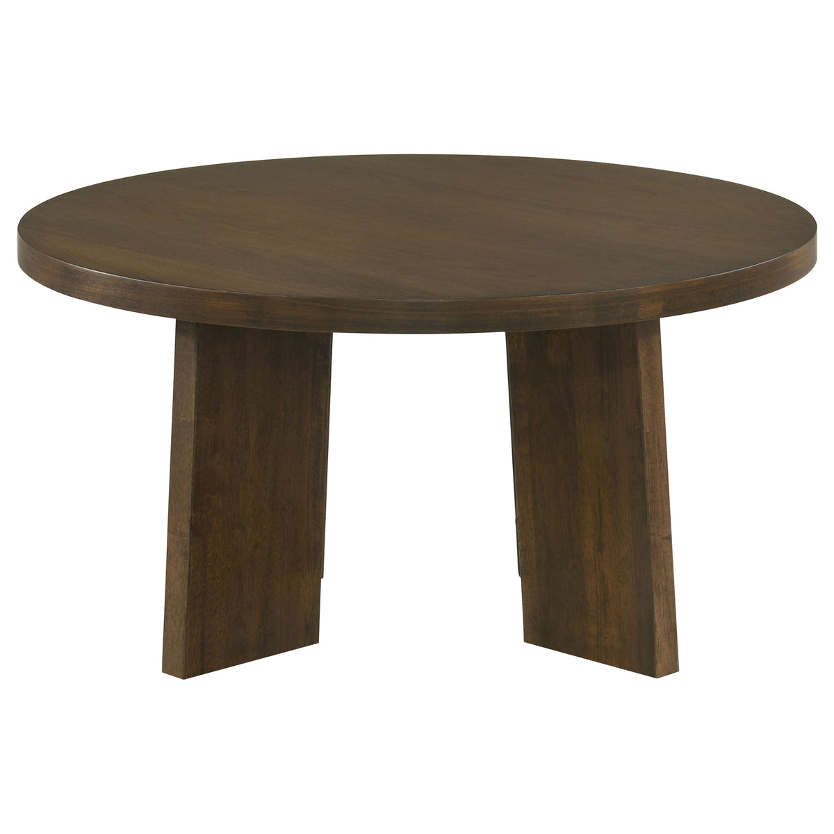 Strouse Contemporary Round Coffee Table in Dark Walnut