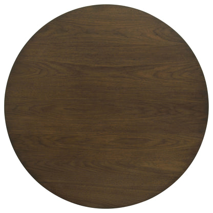 Strouse Contemporary Round Coffee Table in Dark Walnut