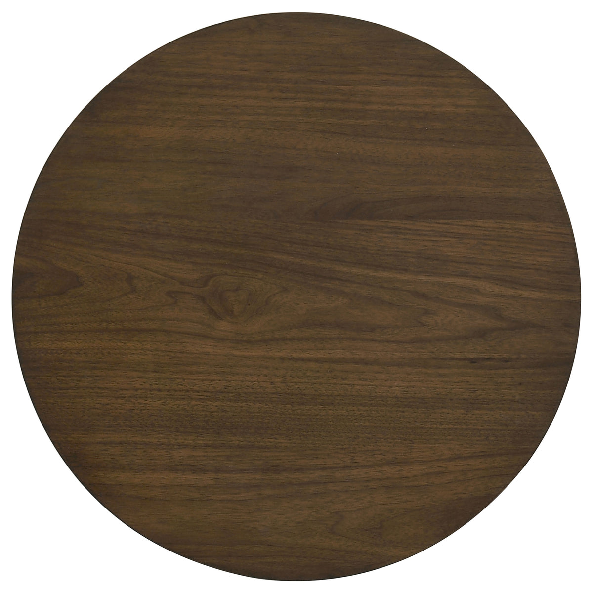 Strouse Contemporary Round End Table in Dark Walnut