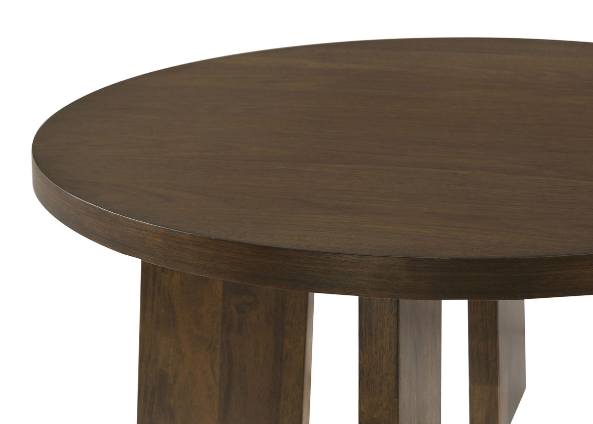 Strouse Contemporary Round Coffee Table in Dark Walnut