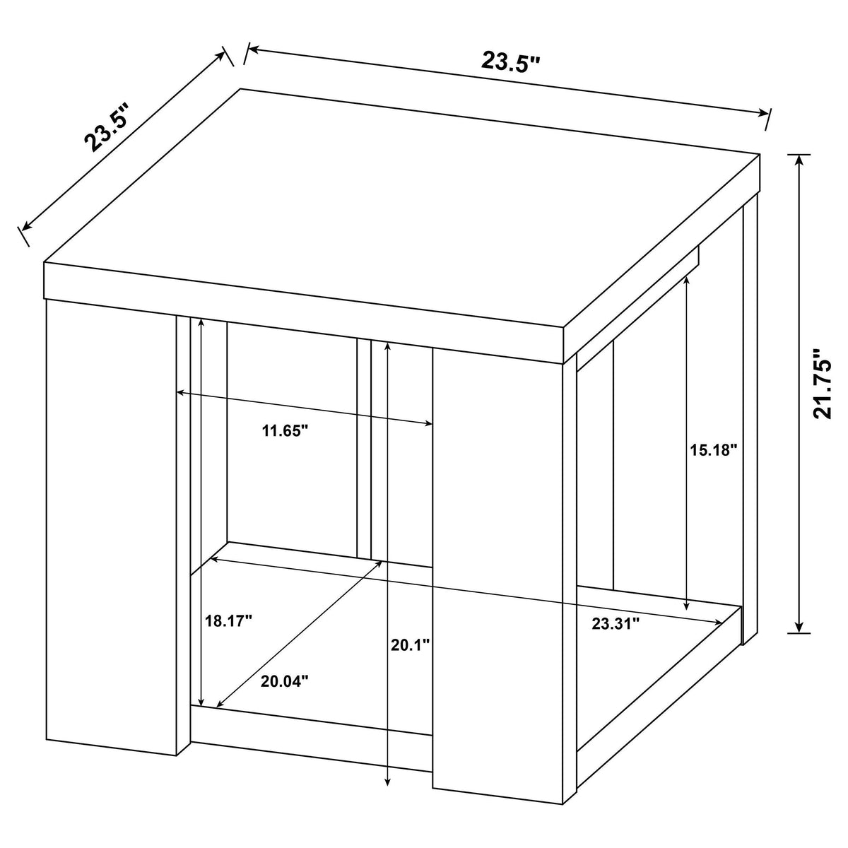 Pavone 3-Piece Transitional Coffee and End Table Set with Shelves Latte