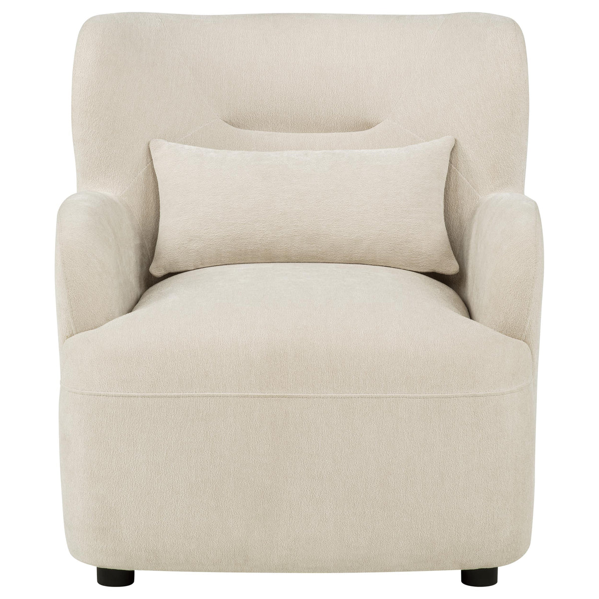 Duvall Contemporary Fabric Deep-Seated High-Back Accent Chair Beige