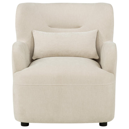 Duvall Contemporary Fabric Deep-Seated High-Back Accent Chair Beige