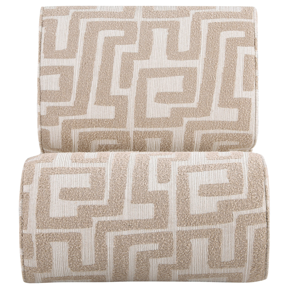 Eimer Geometric Jacquard Accent Chair Camel