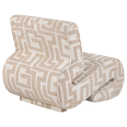 Eimer Geometric Jacquard Accent Chair Camel