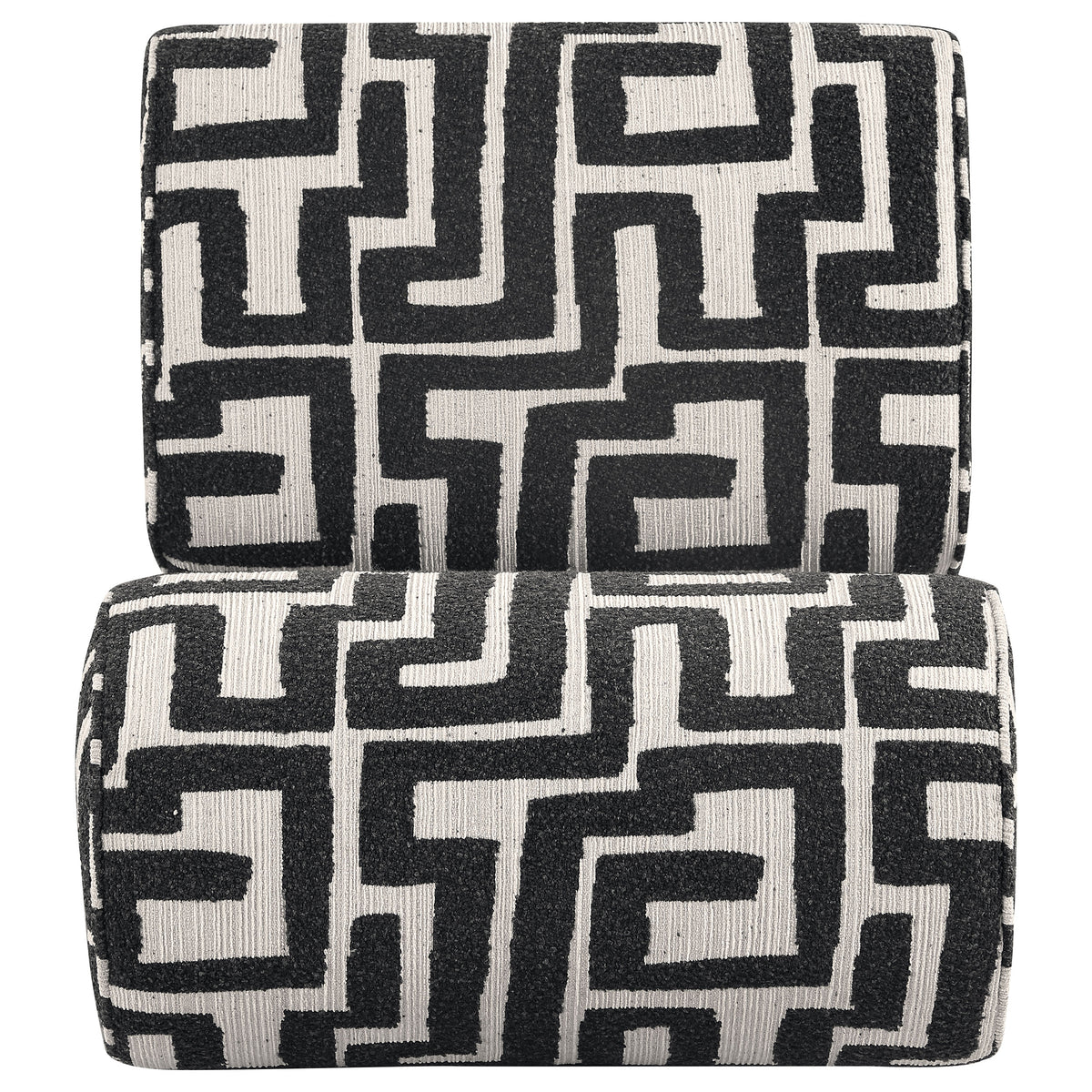 Eimer Geometric Jacquard Accent Chair Black