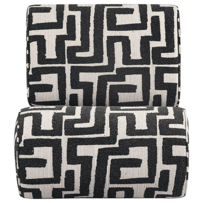 Eimer Geometric Jacquard Accent Chair Black