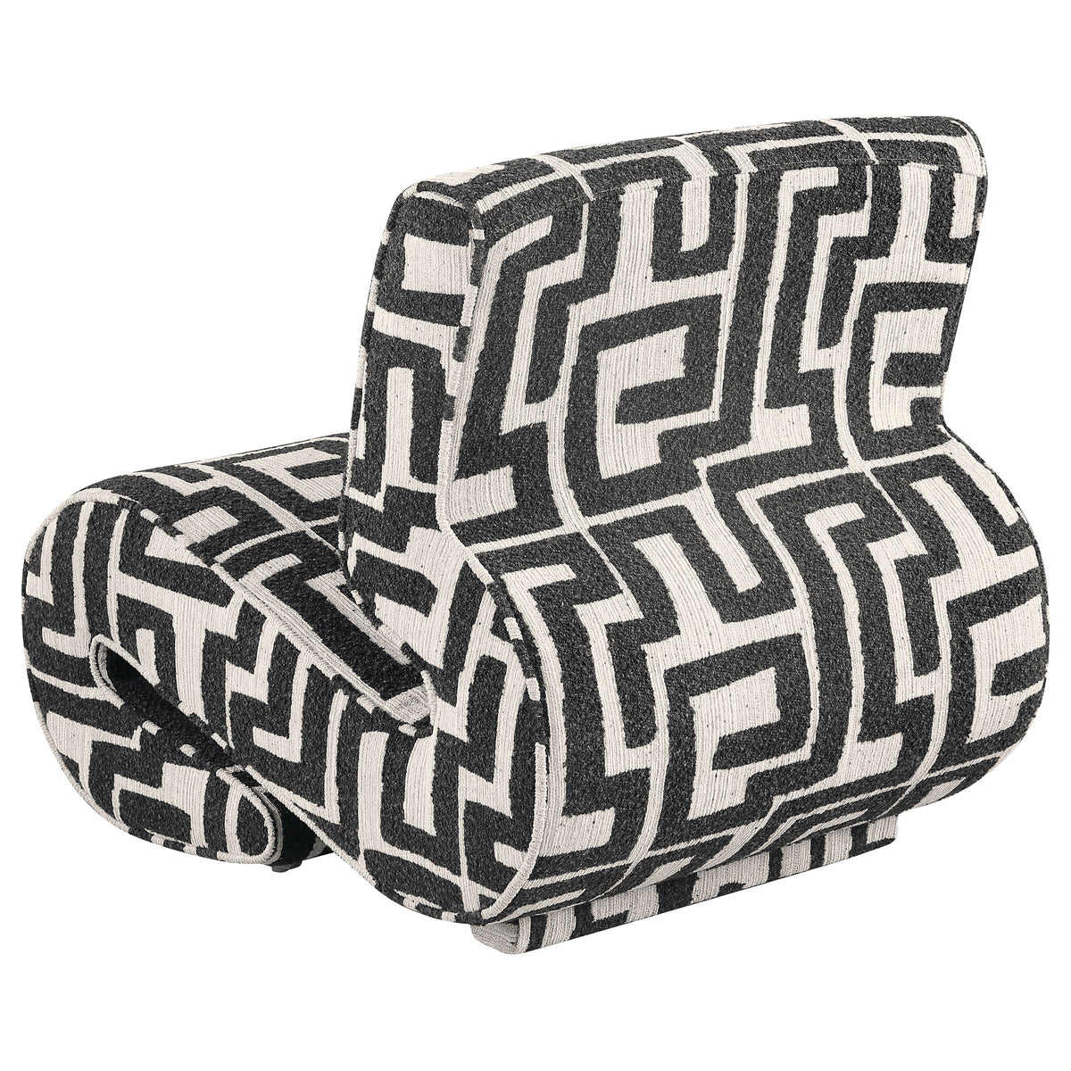 Eimer Geometric Jacquard Accent Chair Black