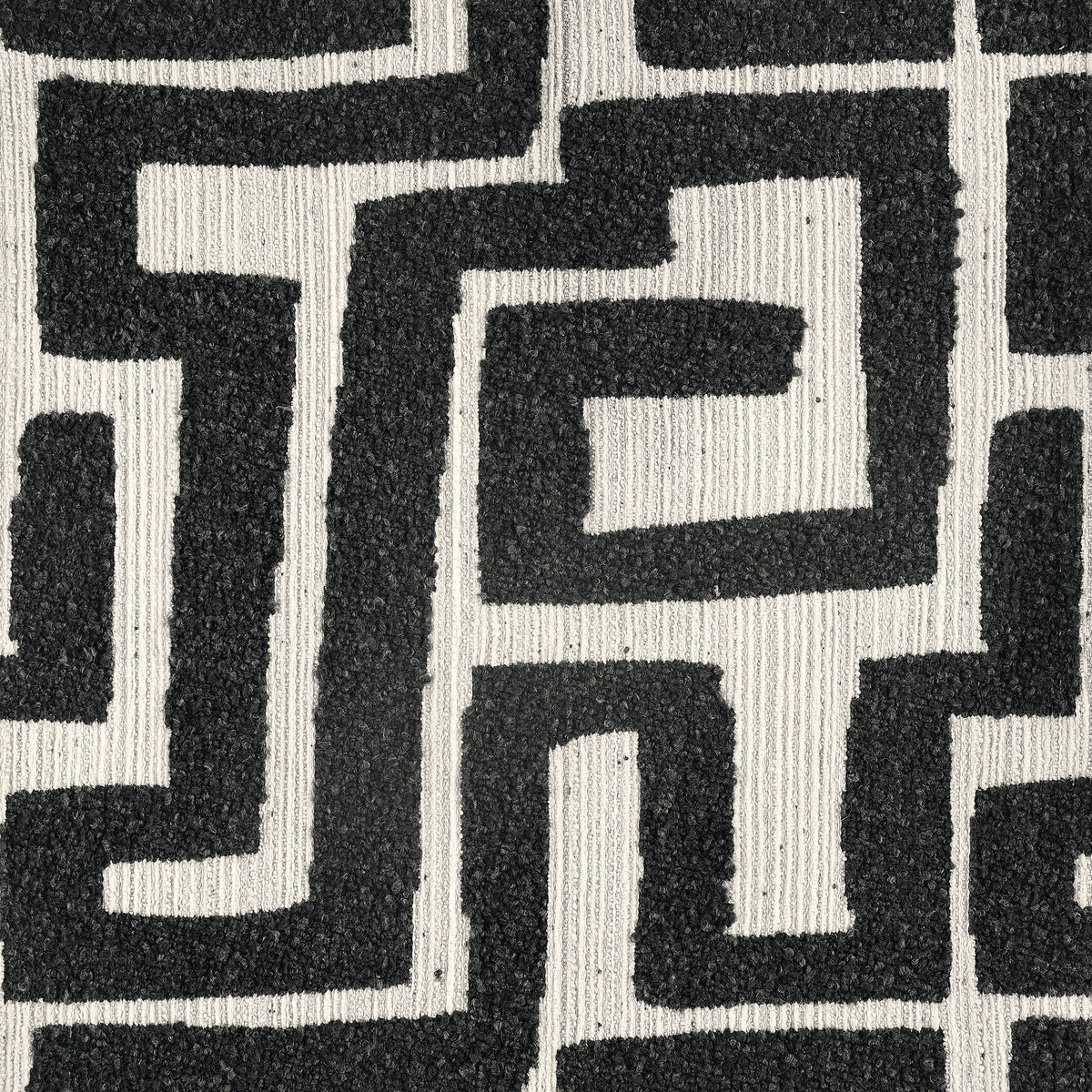 Eimer Geometric Jacquard Accent Chair Black