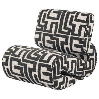 Eimer Geometric Jacquard Accent Chair Black