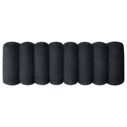 Summer Upholstered Channel Accent Bench Black