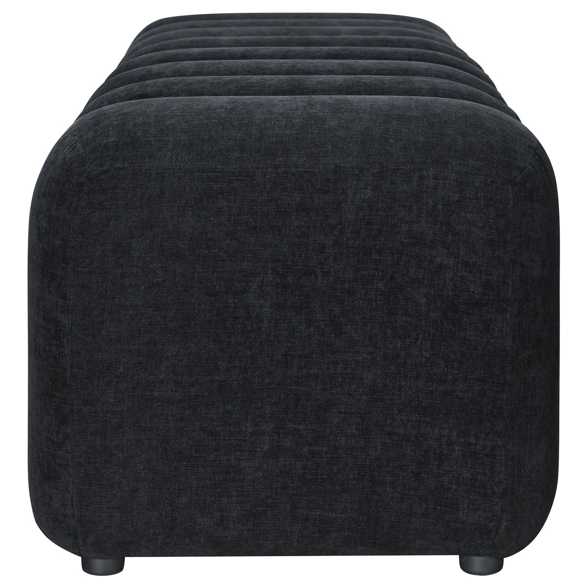 Summer Upholstered Channel Accent Bench Black
