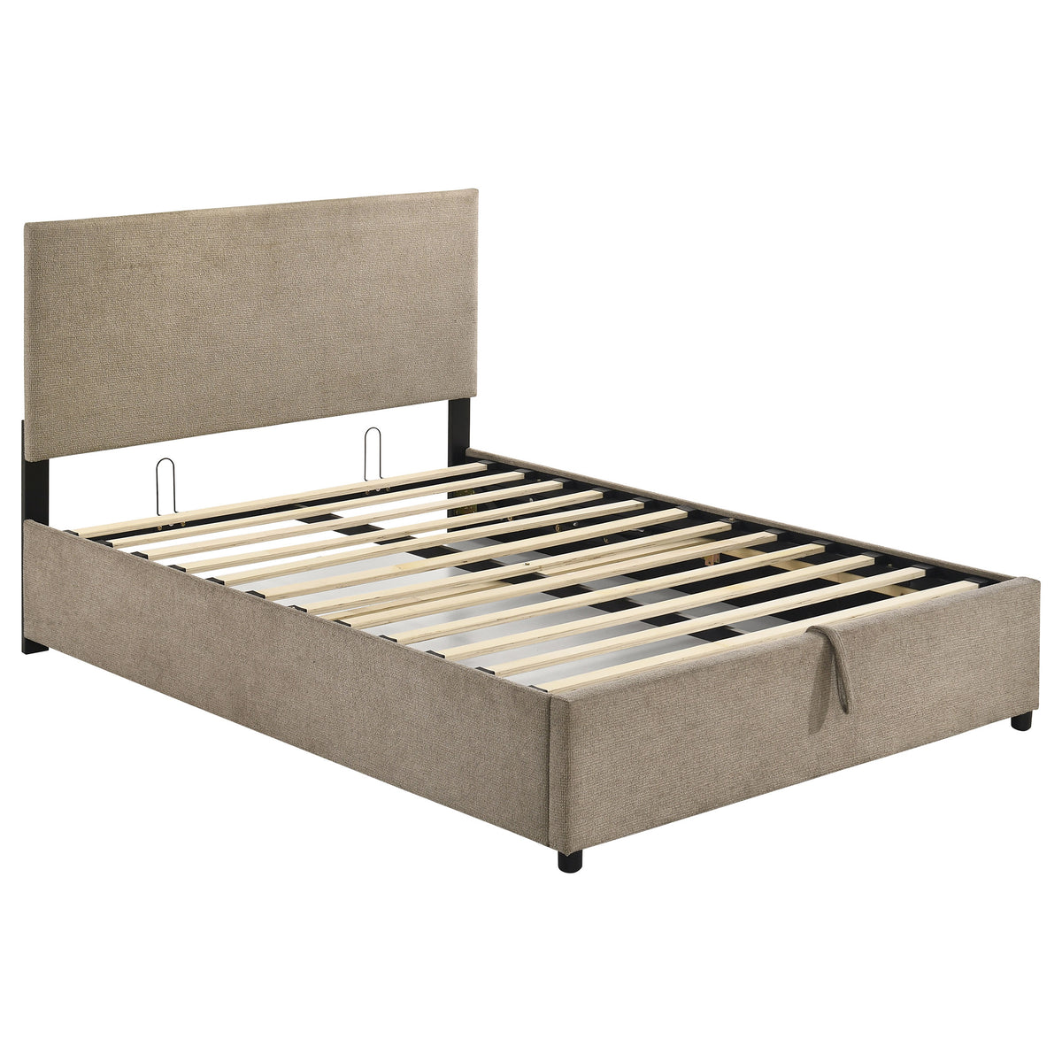 Reeves Upholstered Full Lift-Top Storage Platform Bed Tan