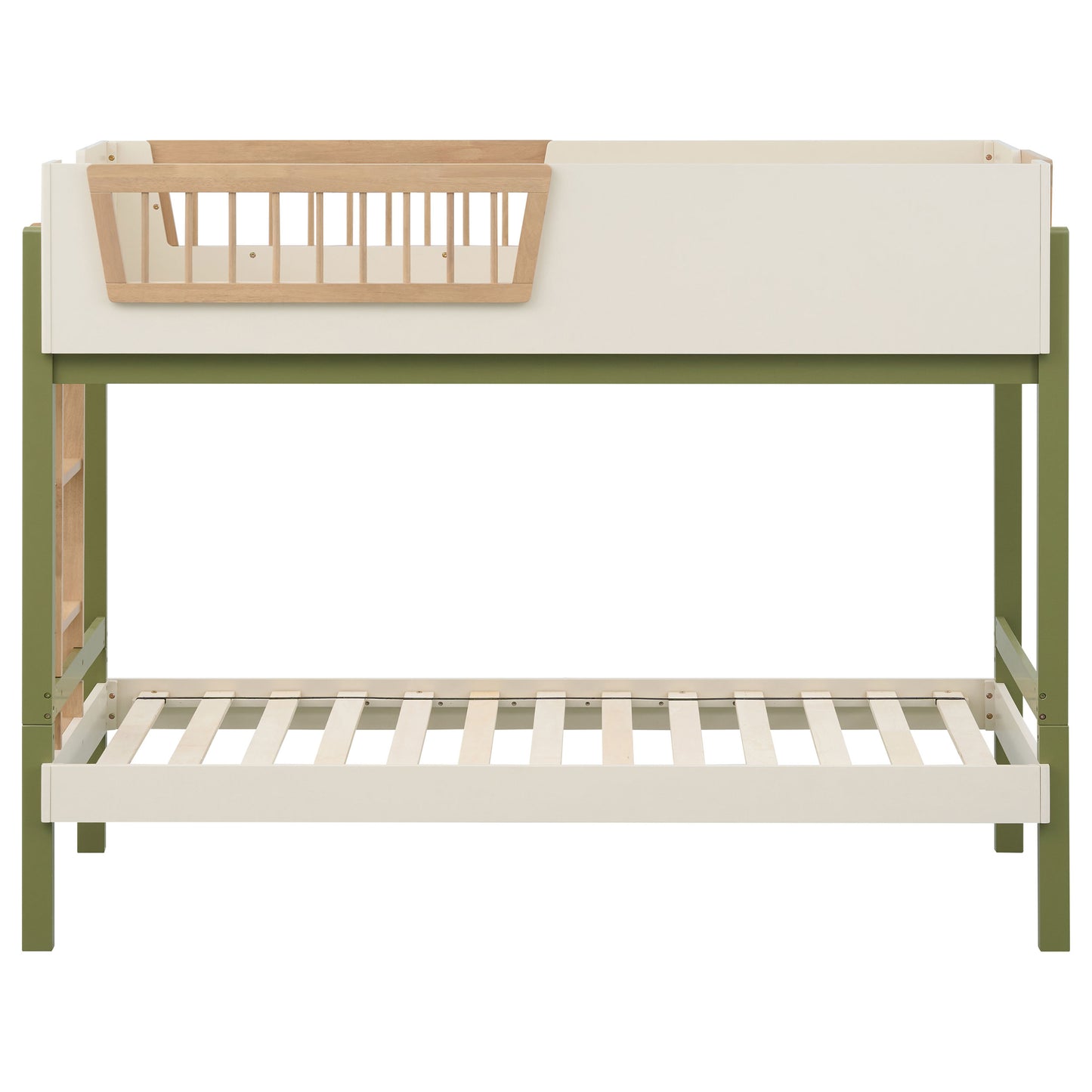 Evren Twin-over-Twin Bunk Bed with Trundle and Ladder Tri-Tone