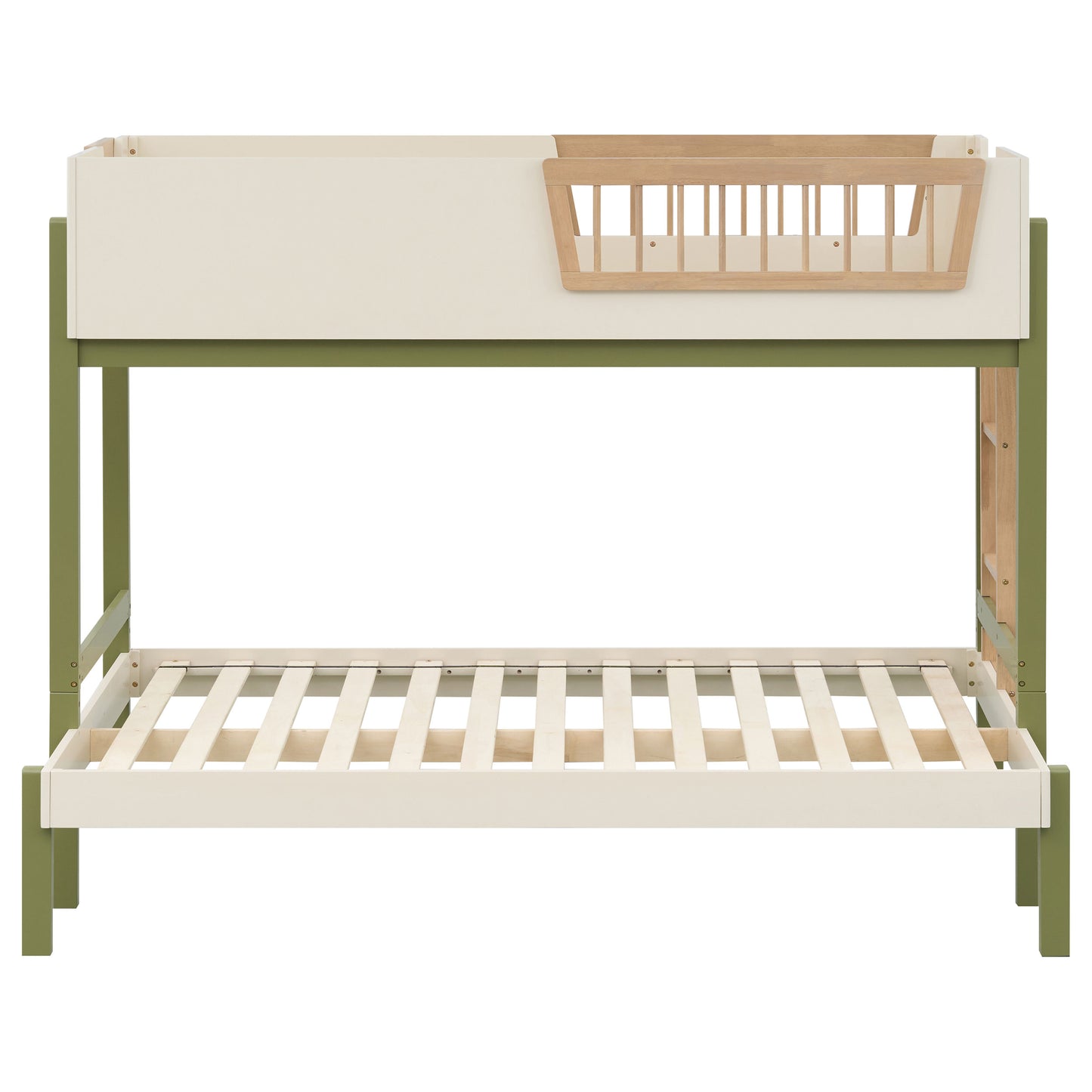 Evren Twin-over-Full Bunk Bed with Trundle and Ladder Tri-Tone