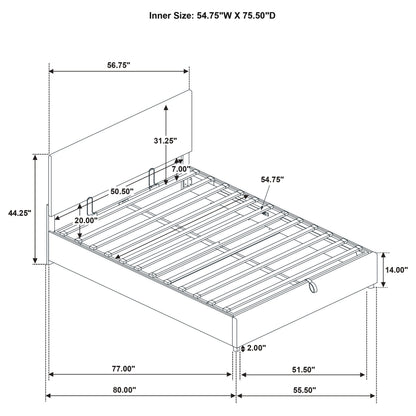 Reeves Upholstered Full Lift-Top Storage Platform Bed Beige