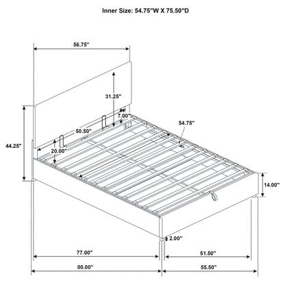 Reeves Upholstered Full Lift-Top Storage Platform Bed Grey