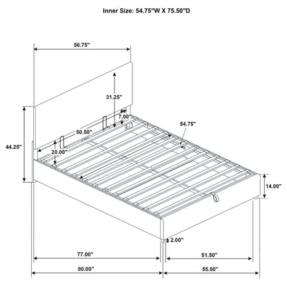 Reeves Upholstered Full Lift-Top Storage Platform Bed Tan