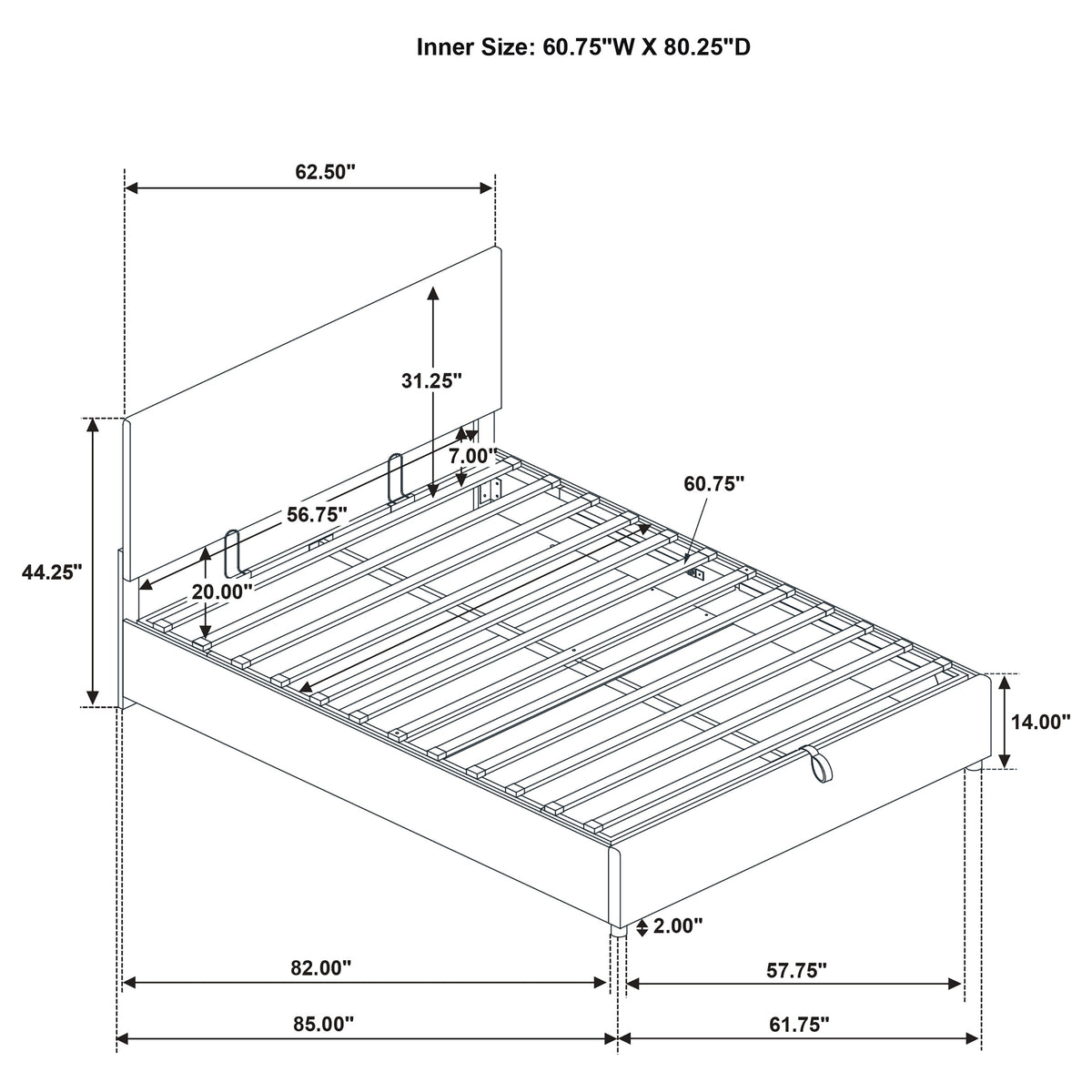 Reeves Upholstered Queen Lift-Top Storage Platform Bed Tan