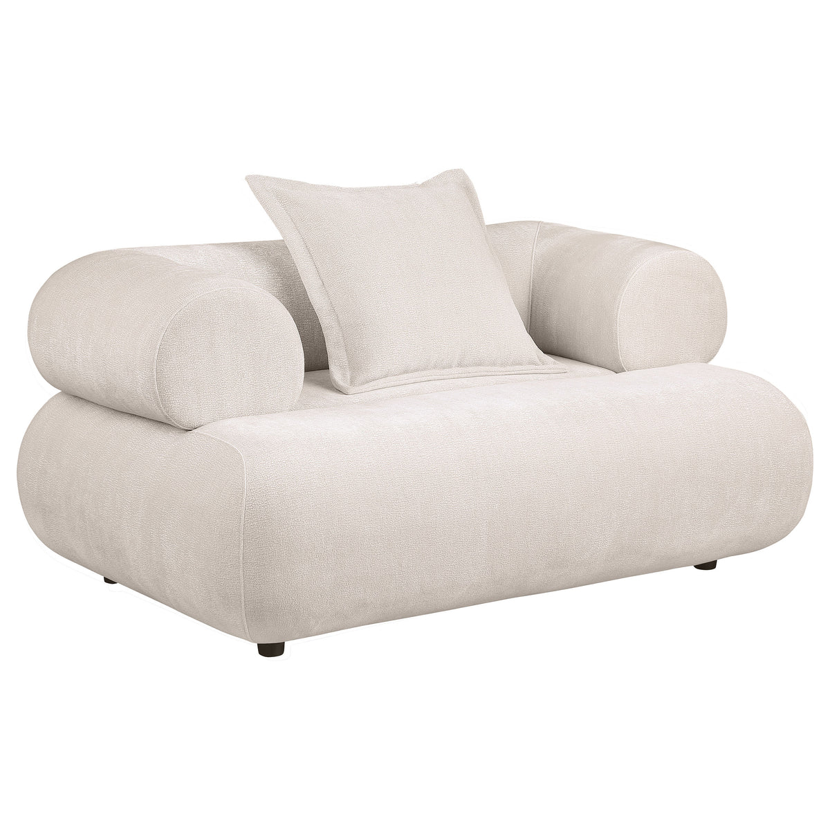 Eskola 2-Piece Chenille Sofa and Accent Chair Set Ivory