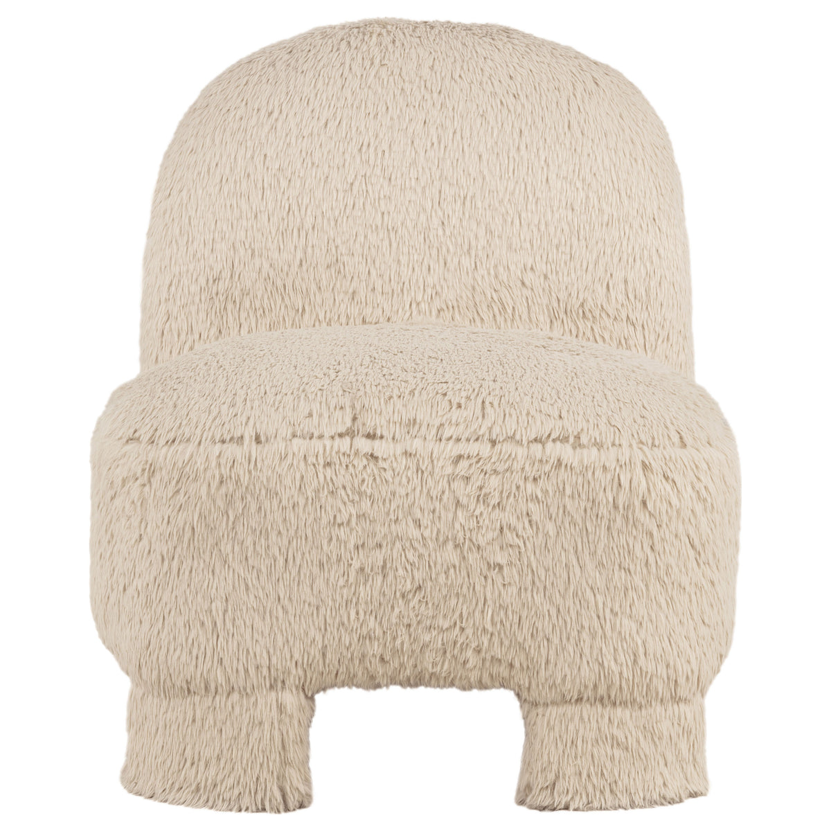 Lacombe Faux Fur Accent Chair Latte