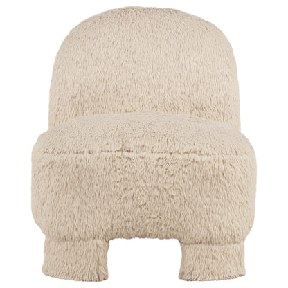 Lacombe Faux Fur Accent Chair Latte