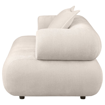 Eskola Chenille Accent Chair with Rounded Shelter Arms Ivory