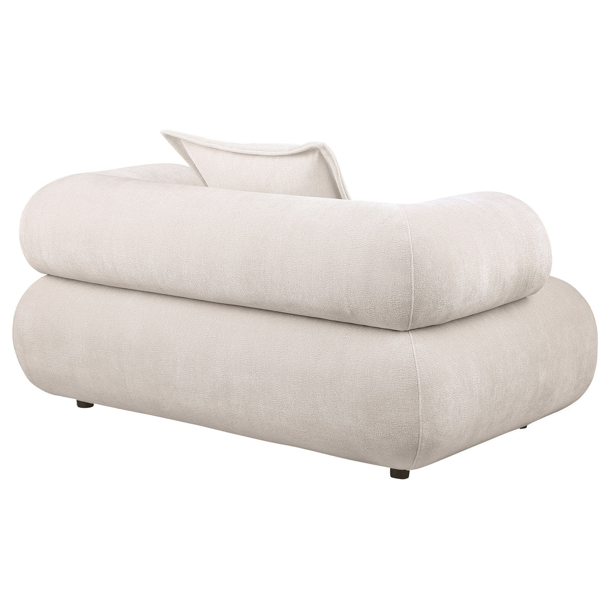 Eskola Chenille Accent Chair with Rounded Shelter Arms Ivory